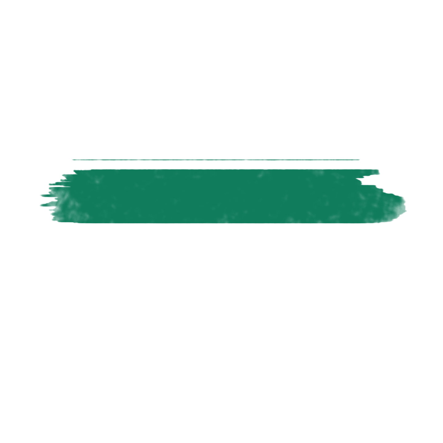 a green paint stroke on a white background