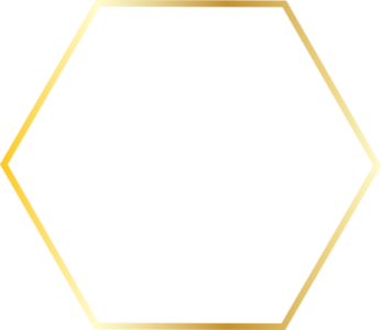 a gold hexagon on a white background