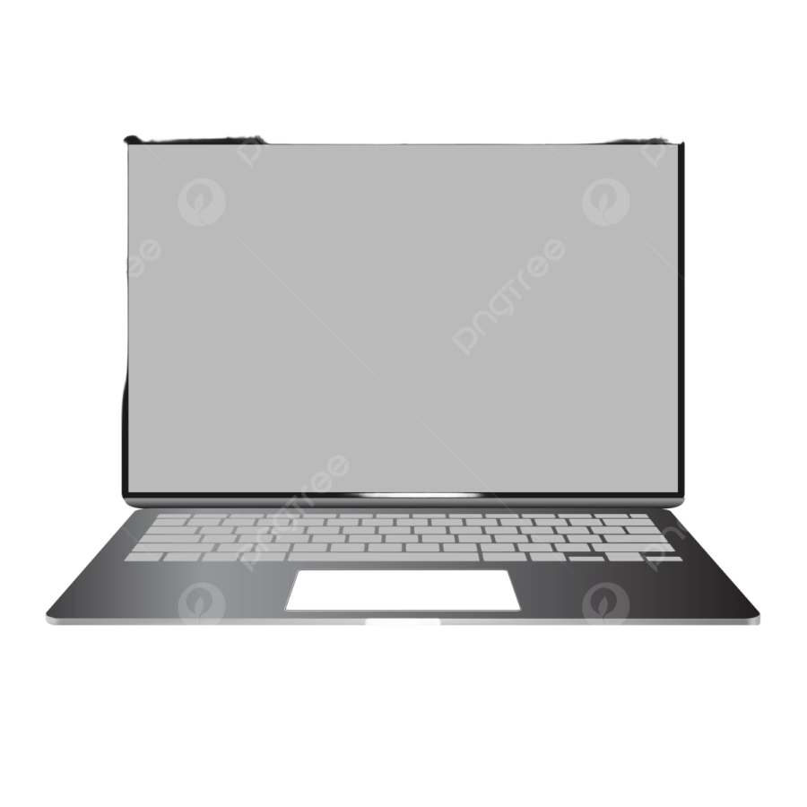 a laptop with blank screen on white background