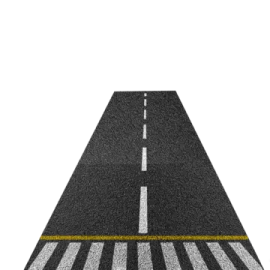 an empty road with a yellow line on it