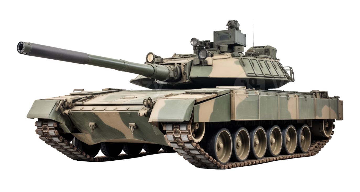 a military tank on a white background
