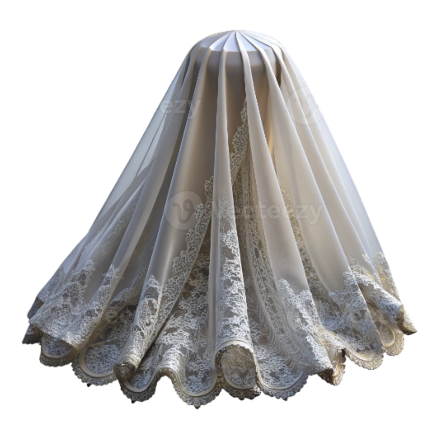 a wedding veil on a white background