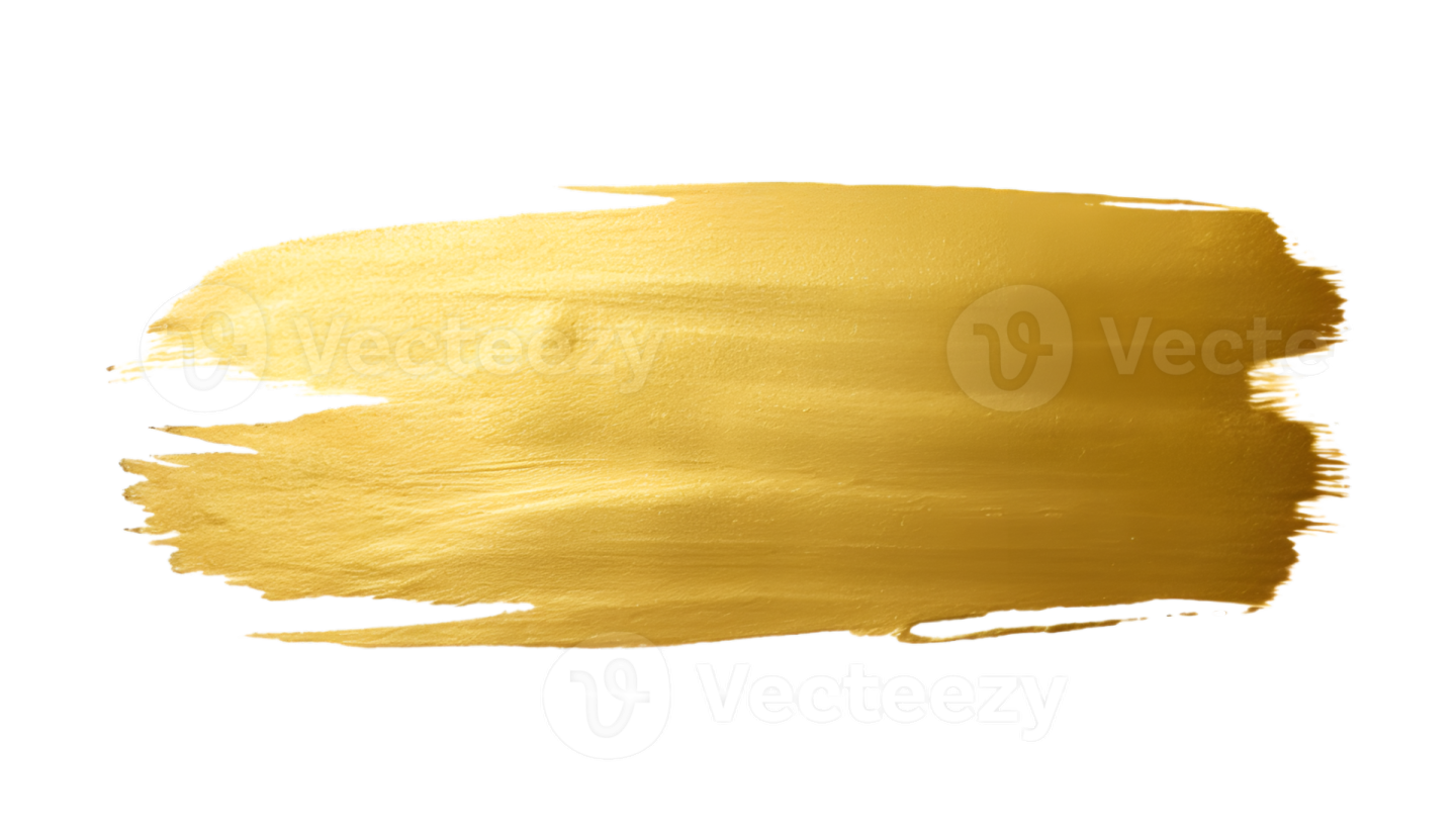 a gold paint stroke on a white background