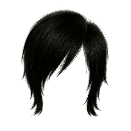 a black and white drawing of a man's hair