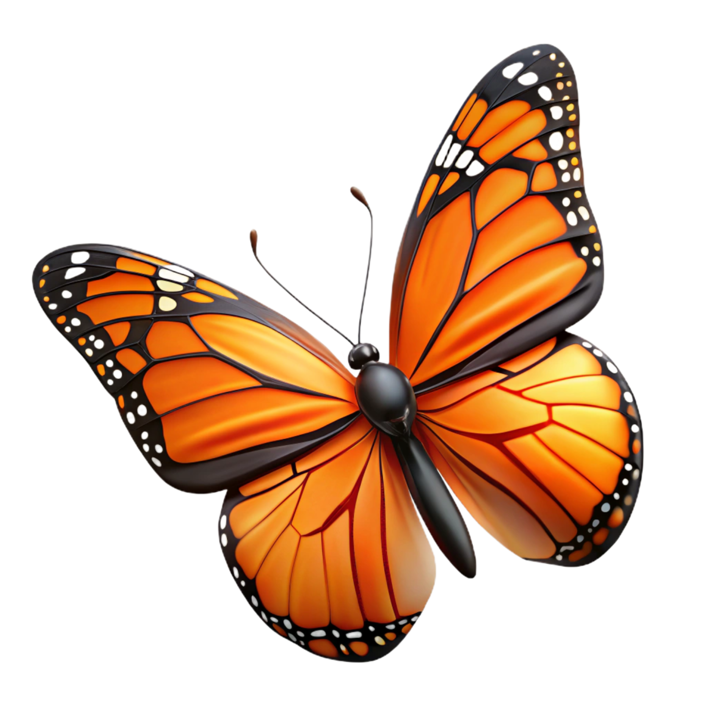 a monarch butterfly on a white background