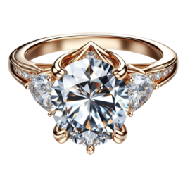 a rose cut diamond engagement ring on a white background