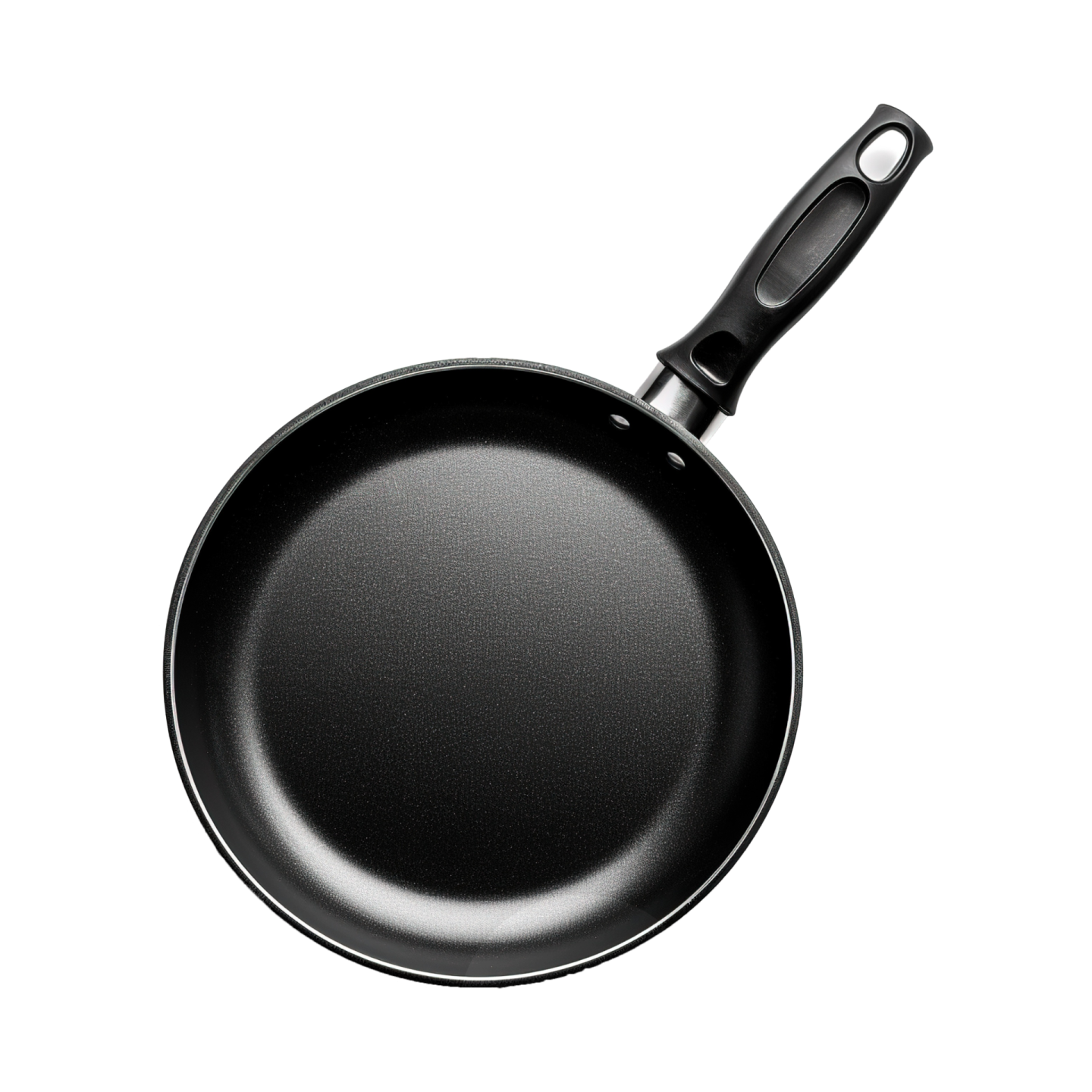 a black frying pan on a white background