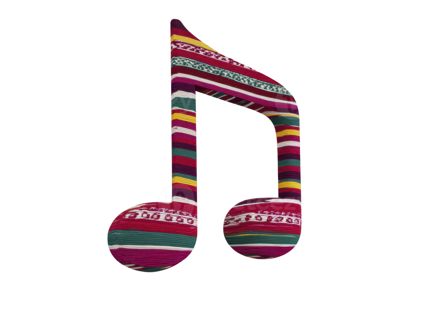 a colorful music note on a white background