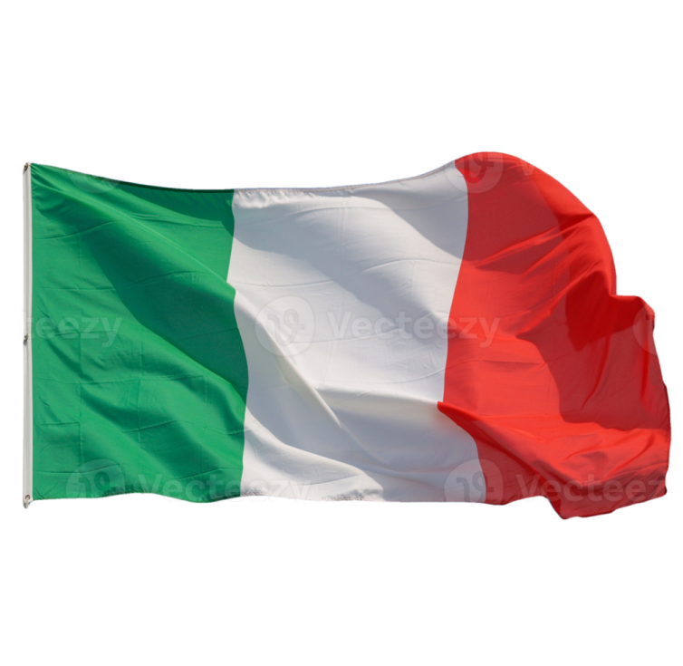 the flag of italy on a white background