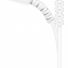 a white earphone with an in - ear microphone