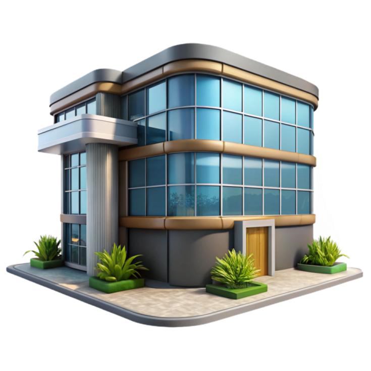 a modern house on a white background