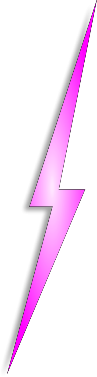 a pink lightning bolt on a white background