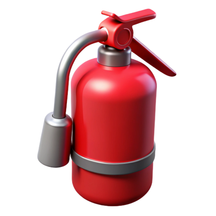 a red fire exor on a white background