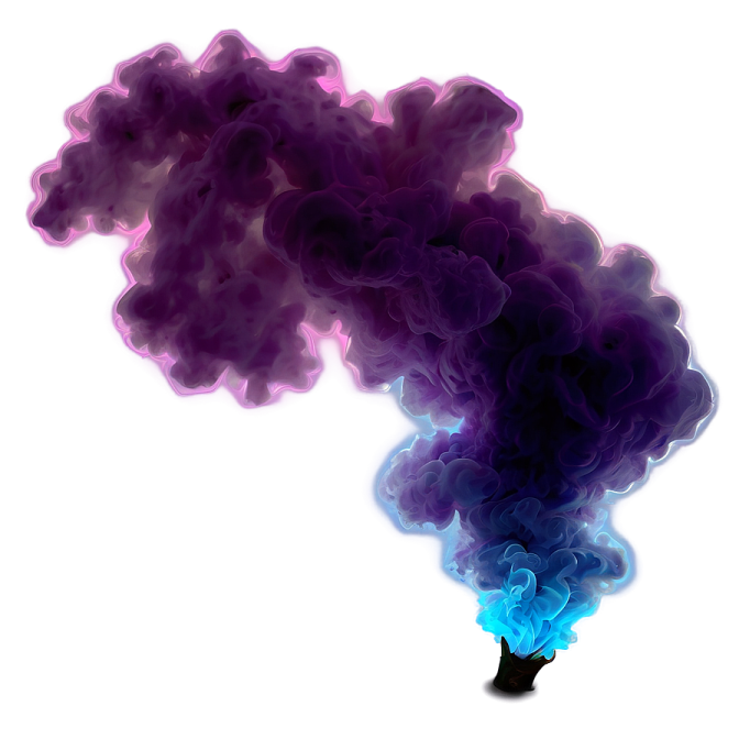 purple and blue smoke