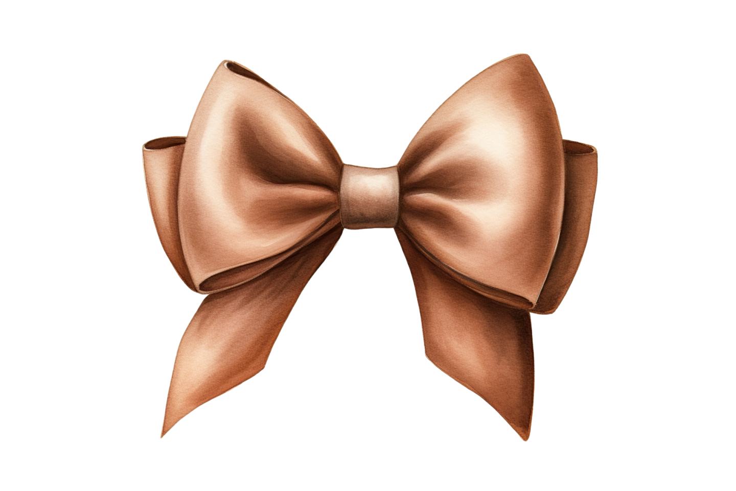 a brown bow on a white background
