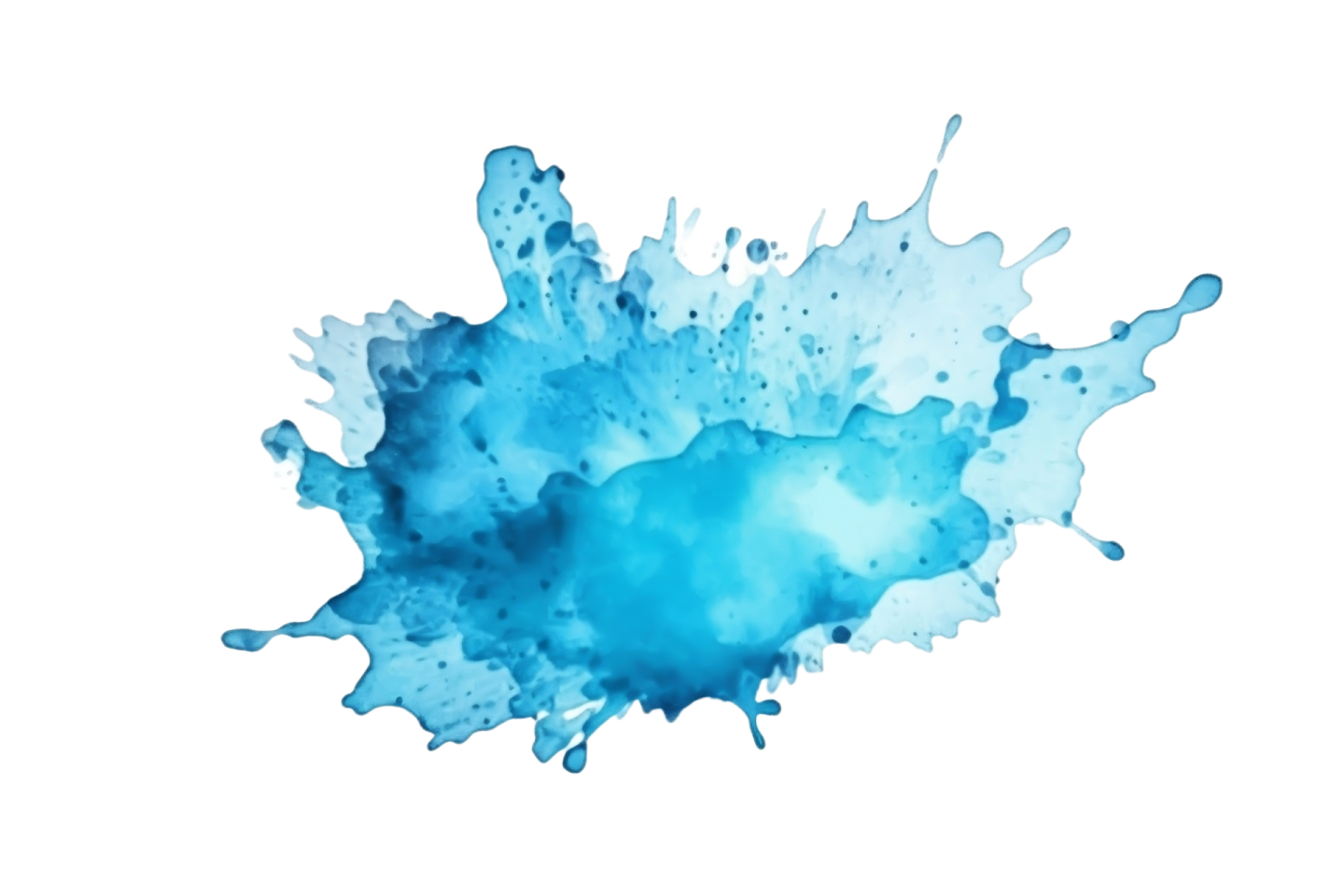 a blue ink splash on white background