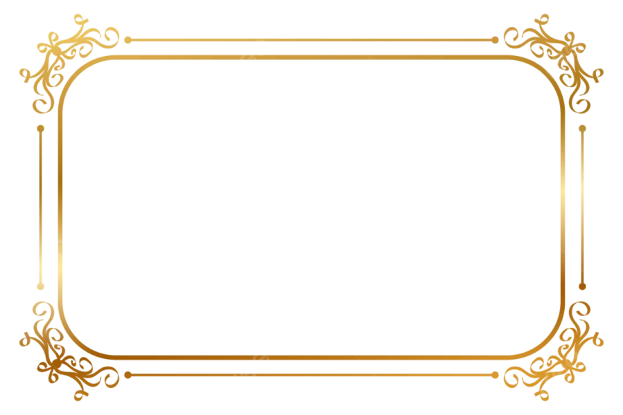 a gold frame on a white background
