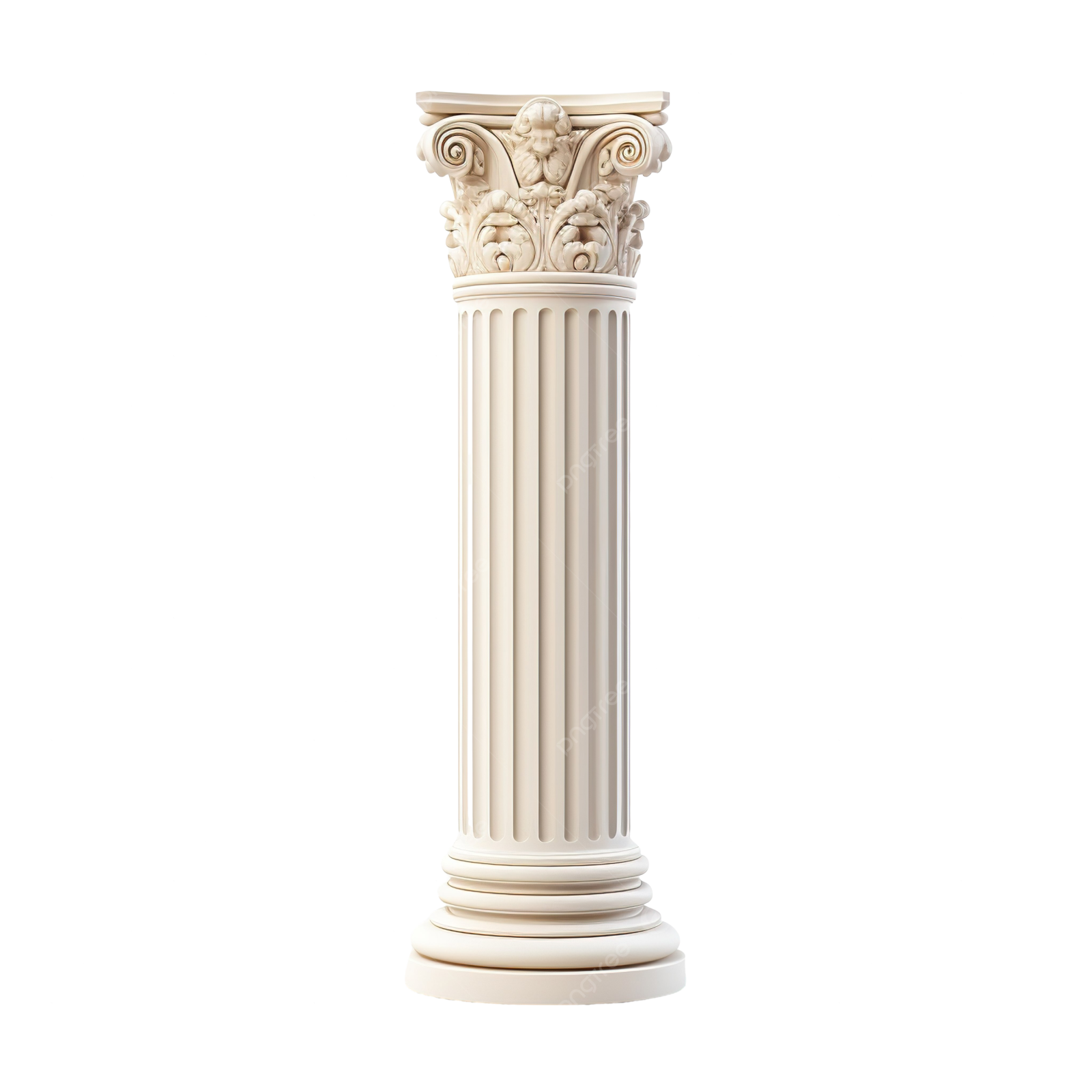 a white marble column with an elaborate design
