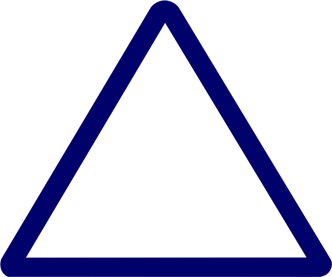 a blue triangle on a white background