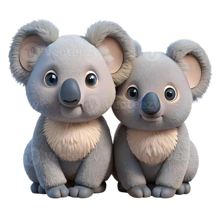 a couple of koalas sitting next to each other animals