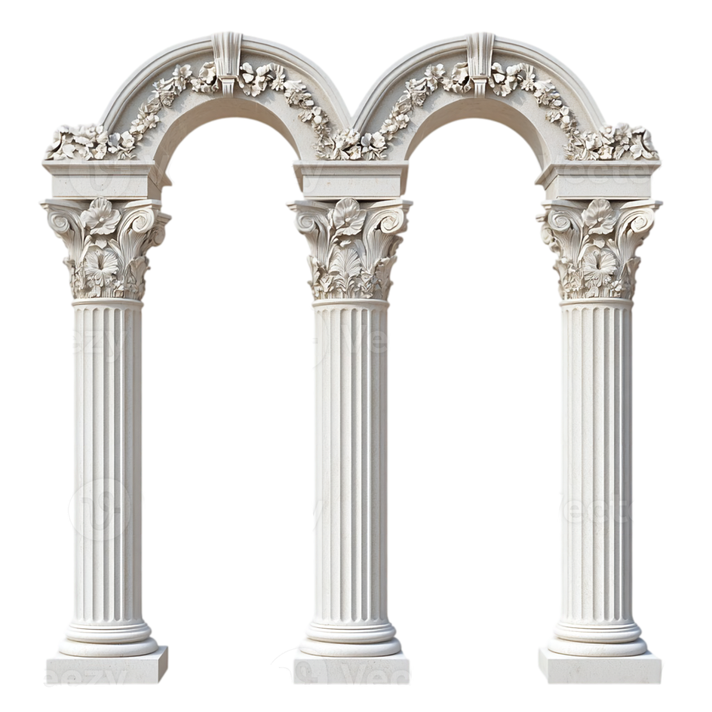 a pair of white marble columns