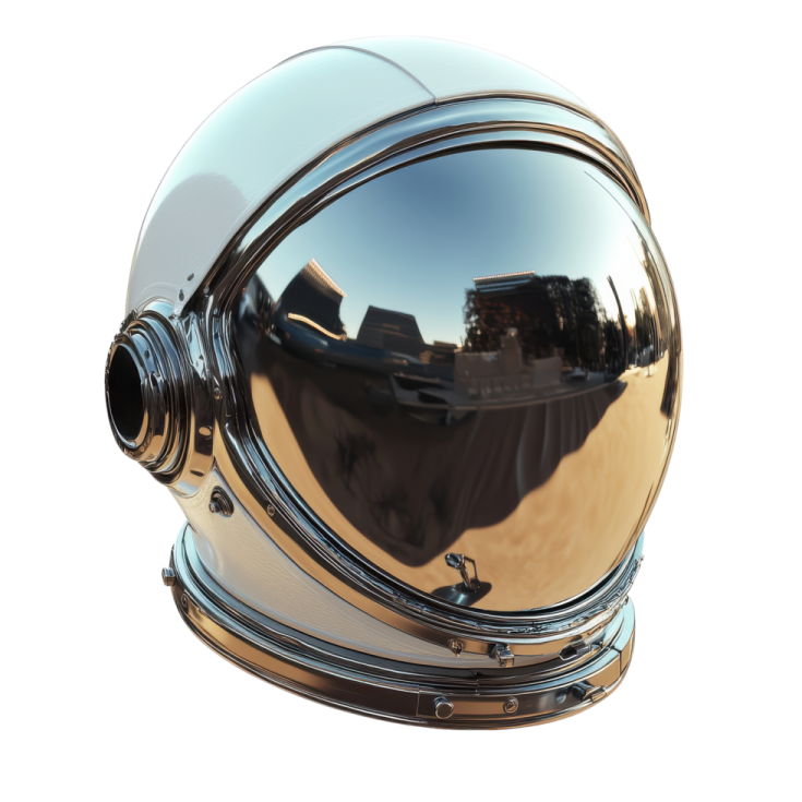 an astronaut's helmet on a white background
