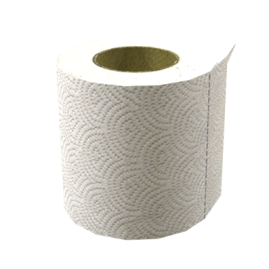 a roll of toilet paper on a white background