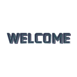 the word welcome on a white background