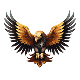 an eagle with its wings spread out