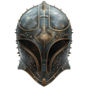 a helmet with spikes on it