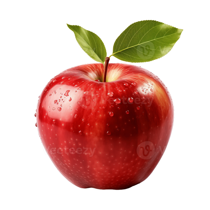 an apple with water droplets on it