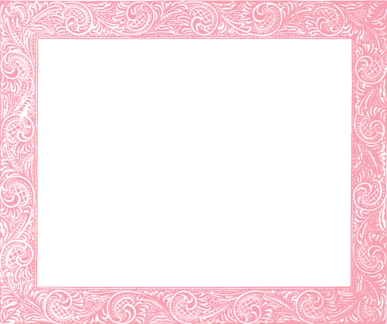 a pink frame with paisley pattern on it