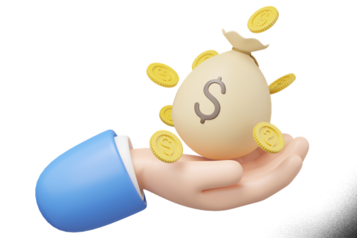 a hand holding an egg with coins on it