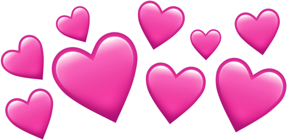 a bunch of pink hearts