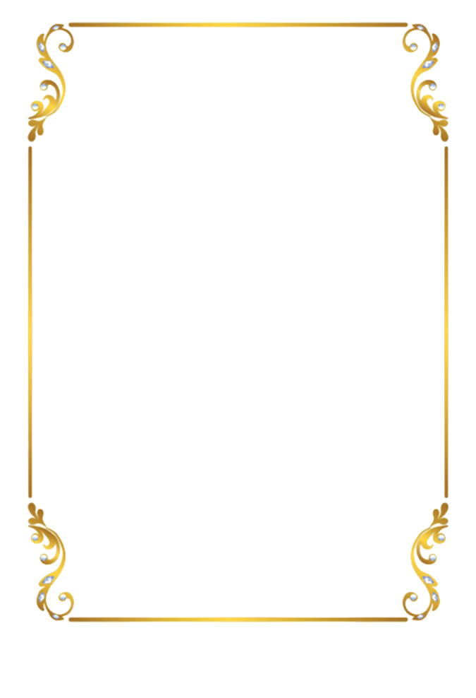 a gold frame on a white background