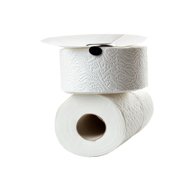 a roll of toilet paper on a white background