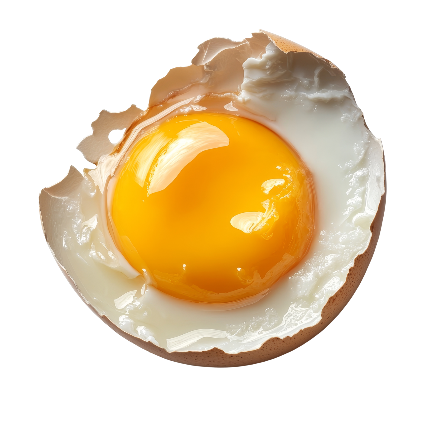 a fried egg in a cracked egg shell