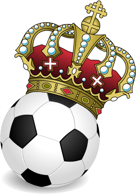 a soccer ball with a crown on top