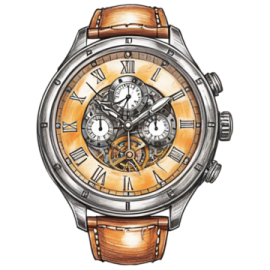 a drawing of a wrist watch