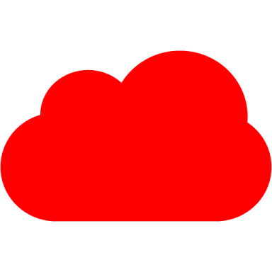 a red cloud on a white background