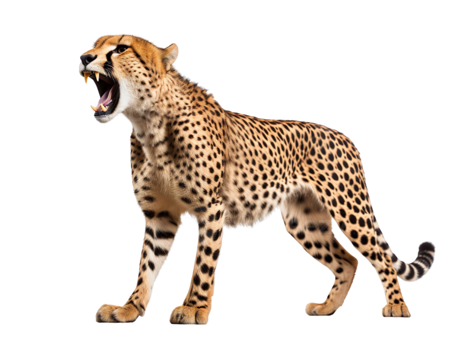 side view of a che hypocoles chechonic, walking, isolated against white background