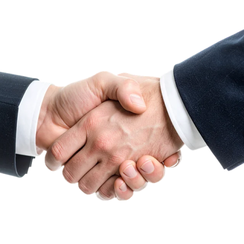 two men shaking hands