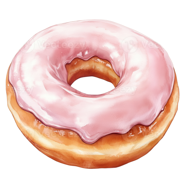a donut with pink frosting on it