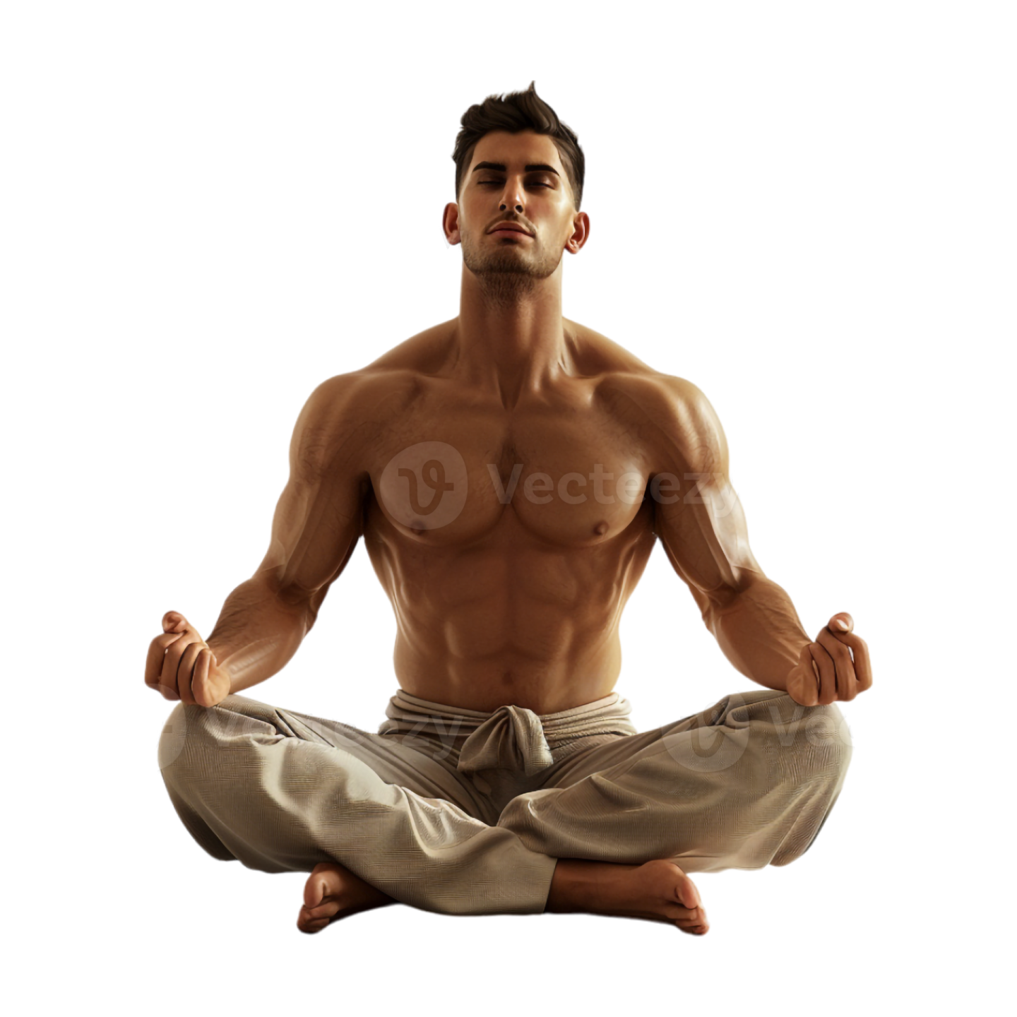 a man sitting in the middle of a yoga pose