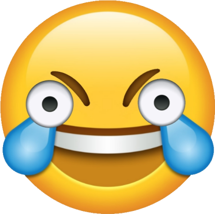 a smiley face with tears on it
