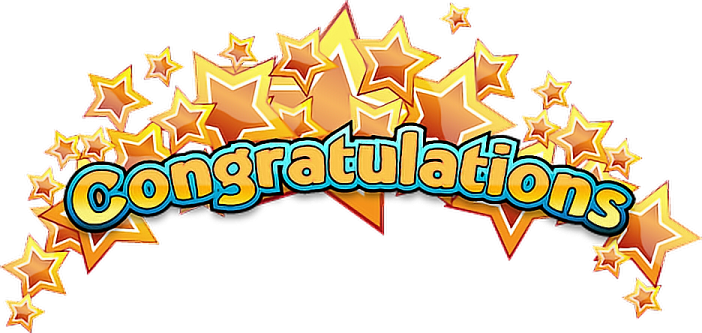the word congratulations surrounded by stars