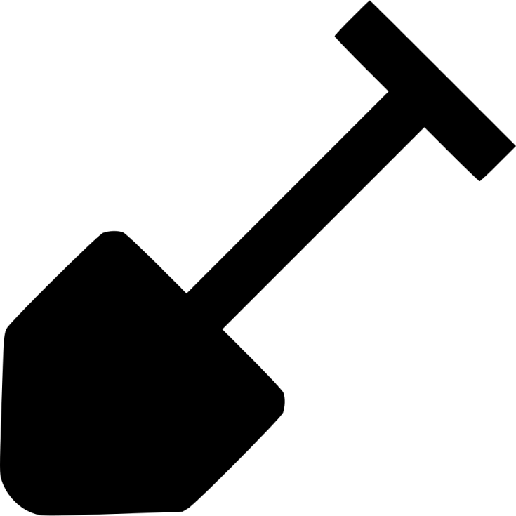 a shovel icon on a white background