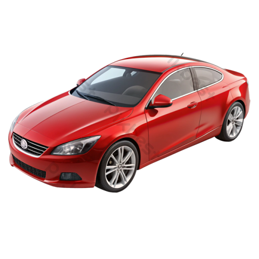 a red car on a white background