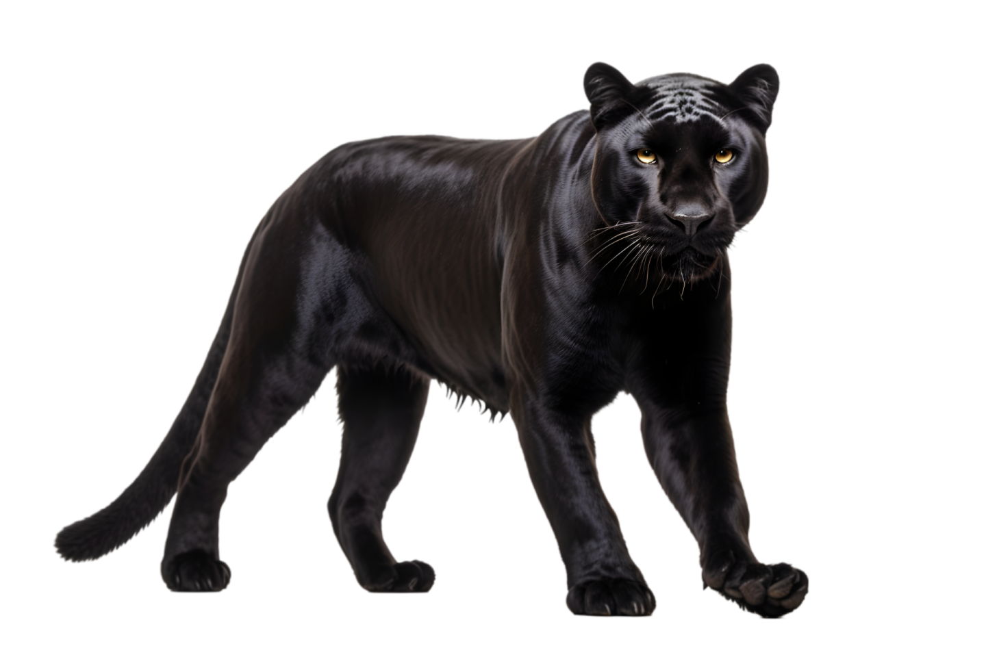 a black panther on a white background