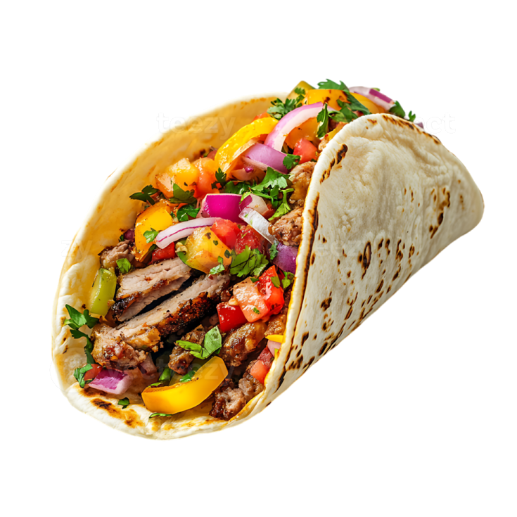 a burritoa filled with meat and vegetables
